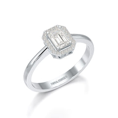 0.6 CT Simple Emerald Cut Lab Diamond Ring