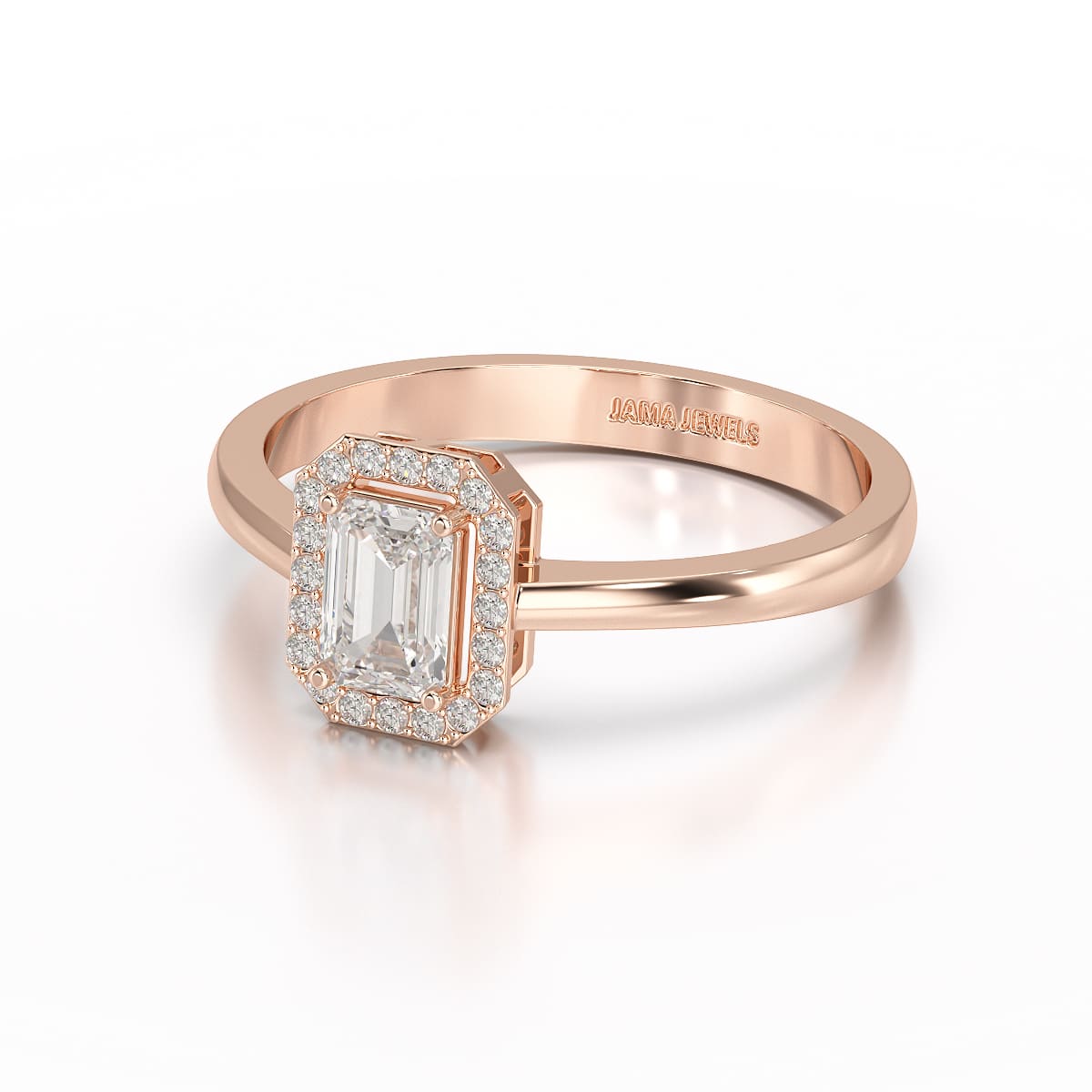 0.6 CT Simple Emerald Cut Lab Diamond Ring