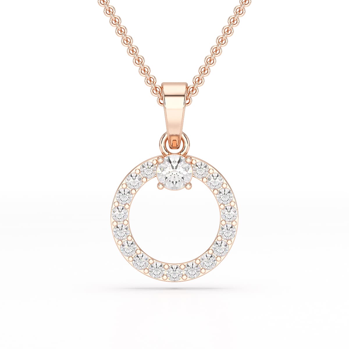 0.71 CT Lab Diamond Round Pendant