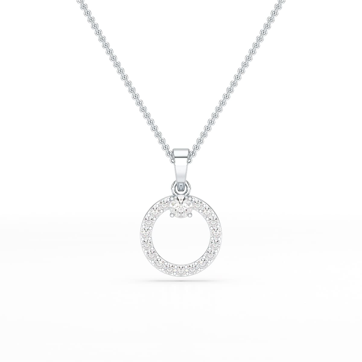 0.71 CT Lab Diamond Round Pendant