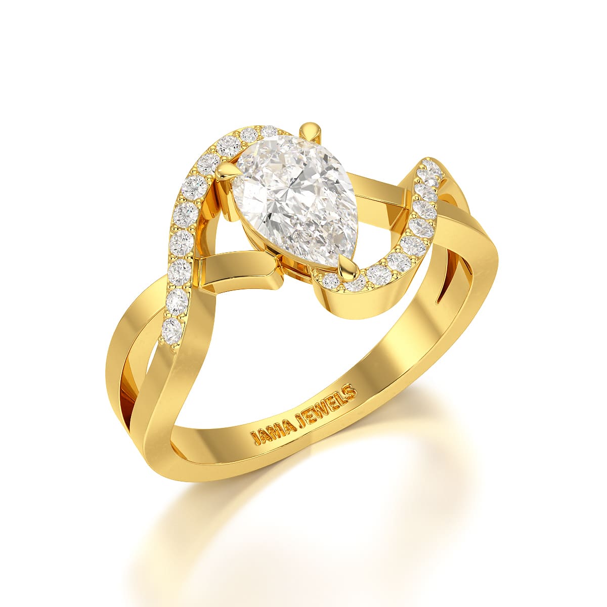 0.84 CT Pear Cut Lab Diamond Ring