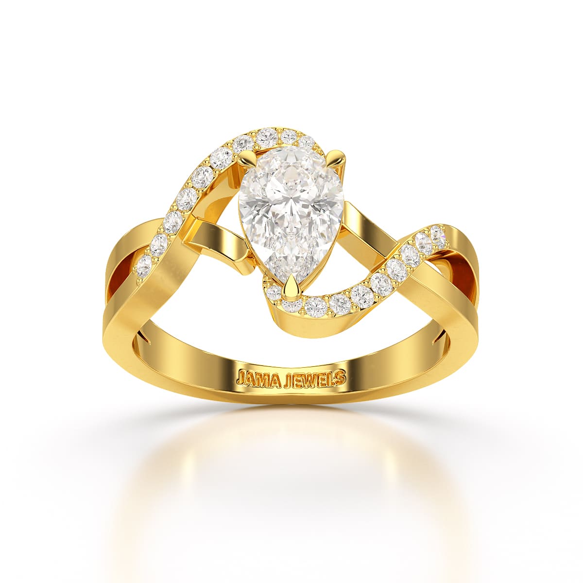 0.84 CT Pear Cut Lab Diamond Ring