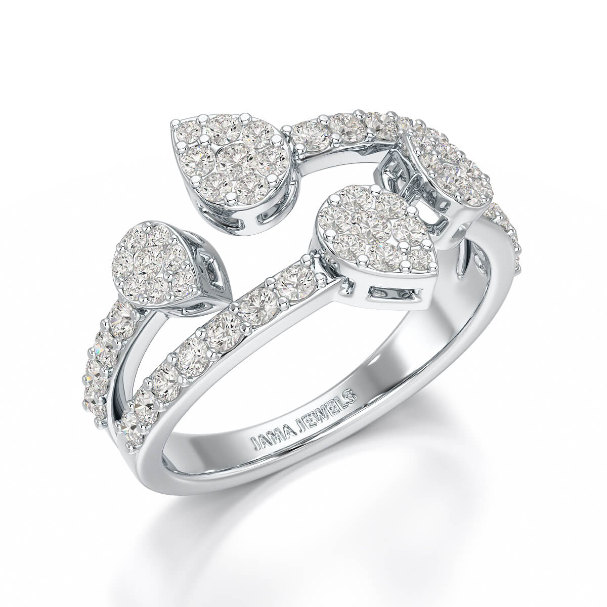 0.84 CT Layered Lab Diamond Wedding Ring