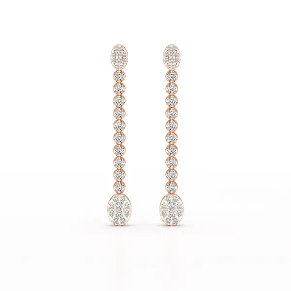 0.89 CT Lab Diamond Dangle Drop Wedding Earrings - Jama Jewels 