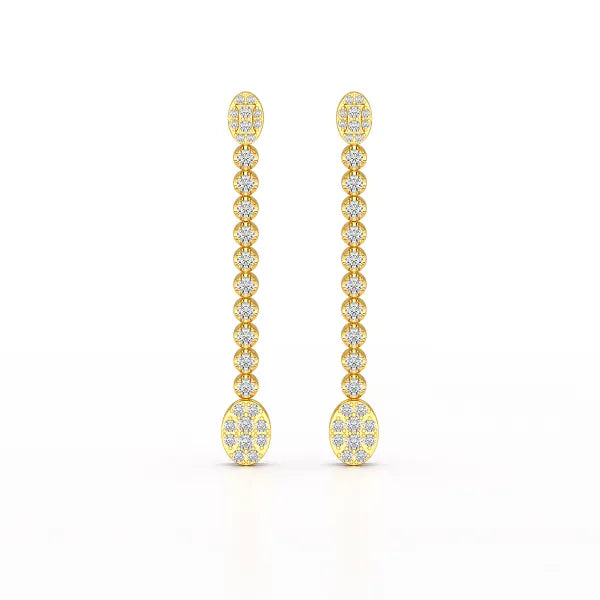 0.89 CT Lab Diamond Dangle Drop Wedding Earrings - Jama Jewels 