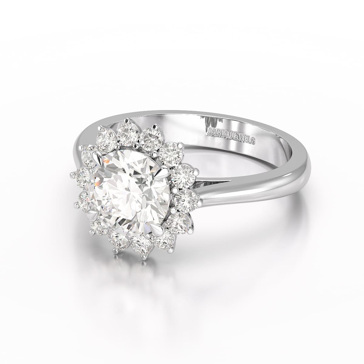 3.97 CT Lab Diamond Halo Ring