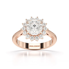 3.97 CT Lab Diamond Halo Ring