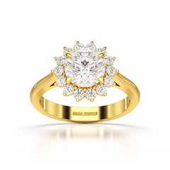 3.97 CT Lab Diamond Halo Ring