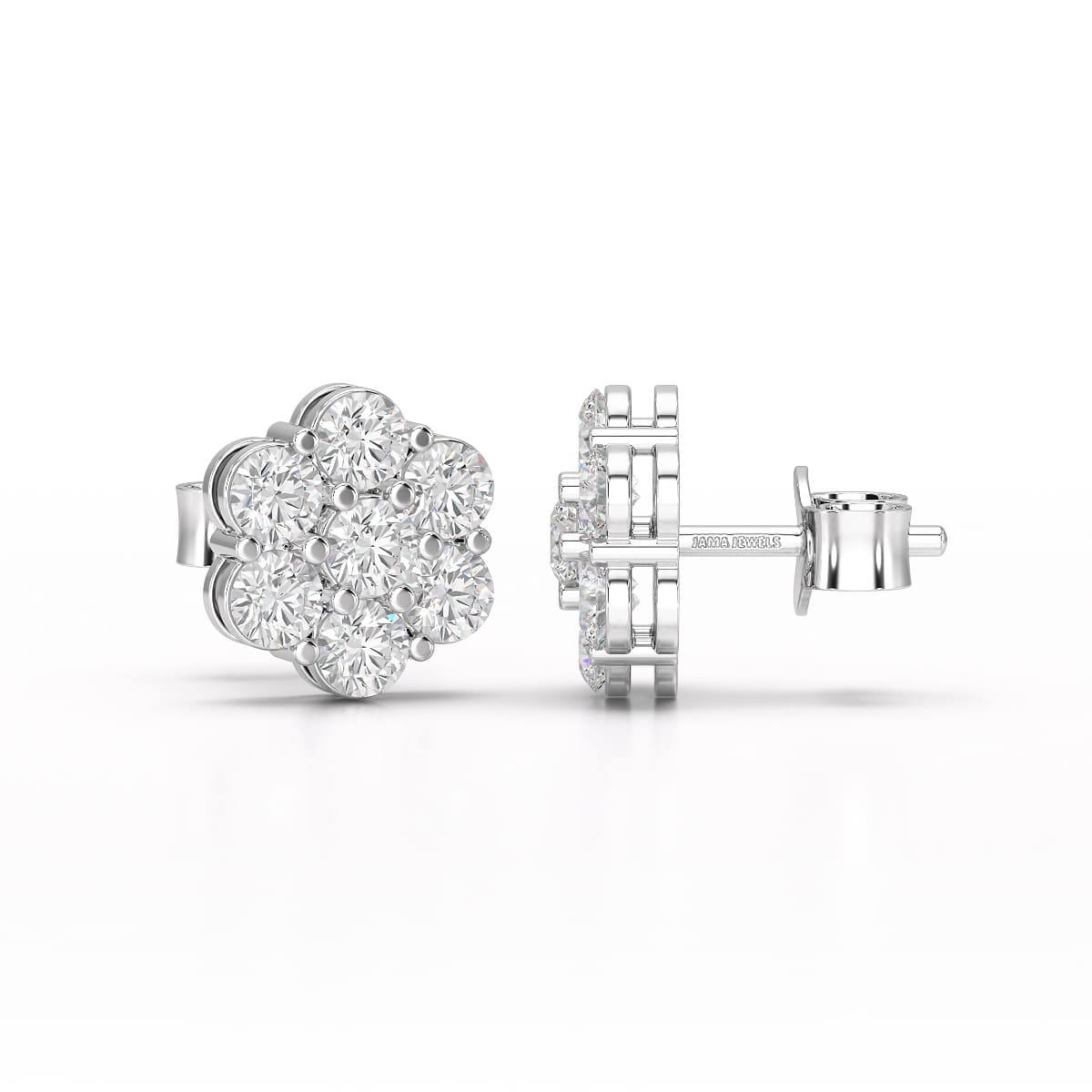 0.97 CT Round Cut Lab Diamond Stud Earring