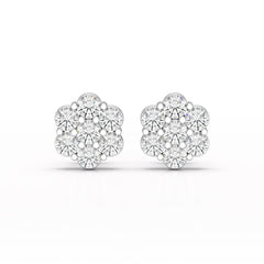 0.97 CT Round Cut Lab Diamond Stud Earring