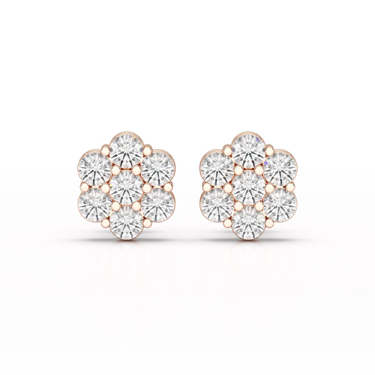 0.97 CT Round Cut Lab Diamond Stud Earring