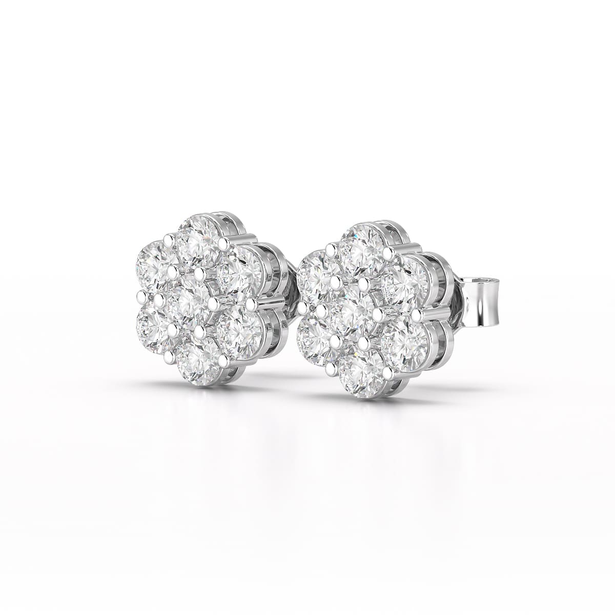 0.97 CT Round Cut Lab Diamond Stud Earring