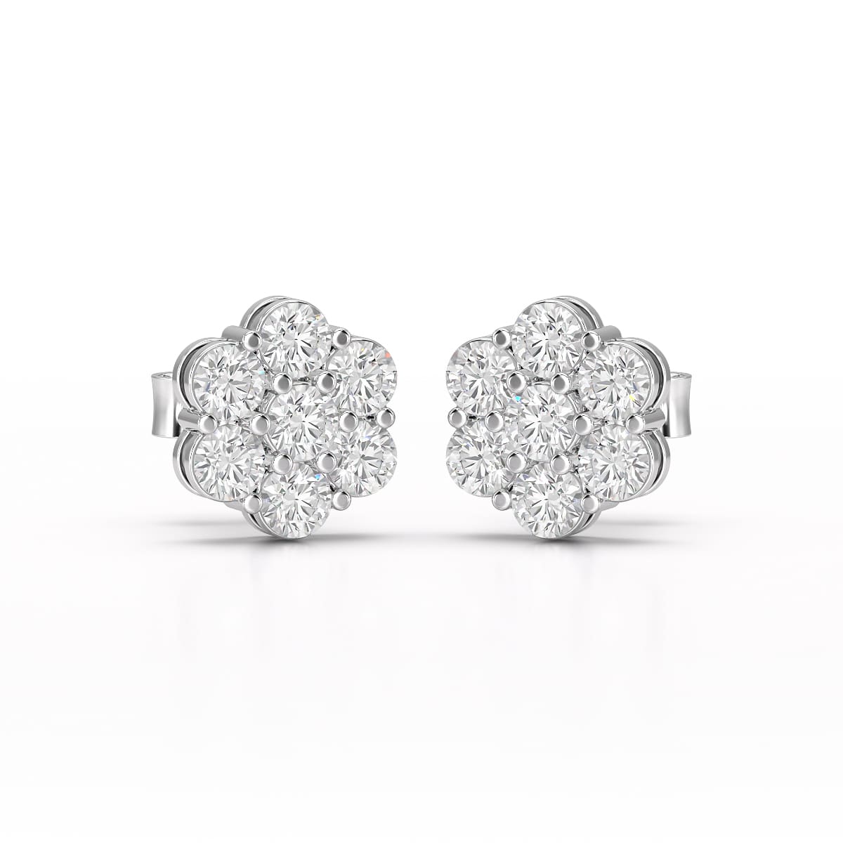 0.97 CT Round Cut Lab Diamond Stud Earring