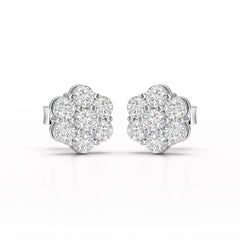 0.97 CT Round Cut Lab Diamond Stud Earring