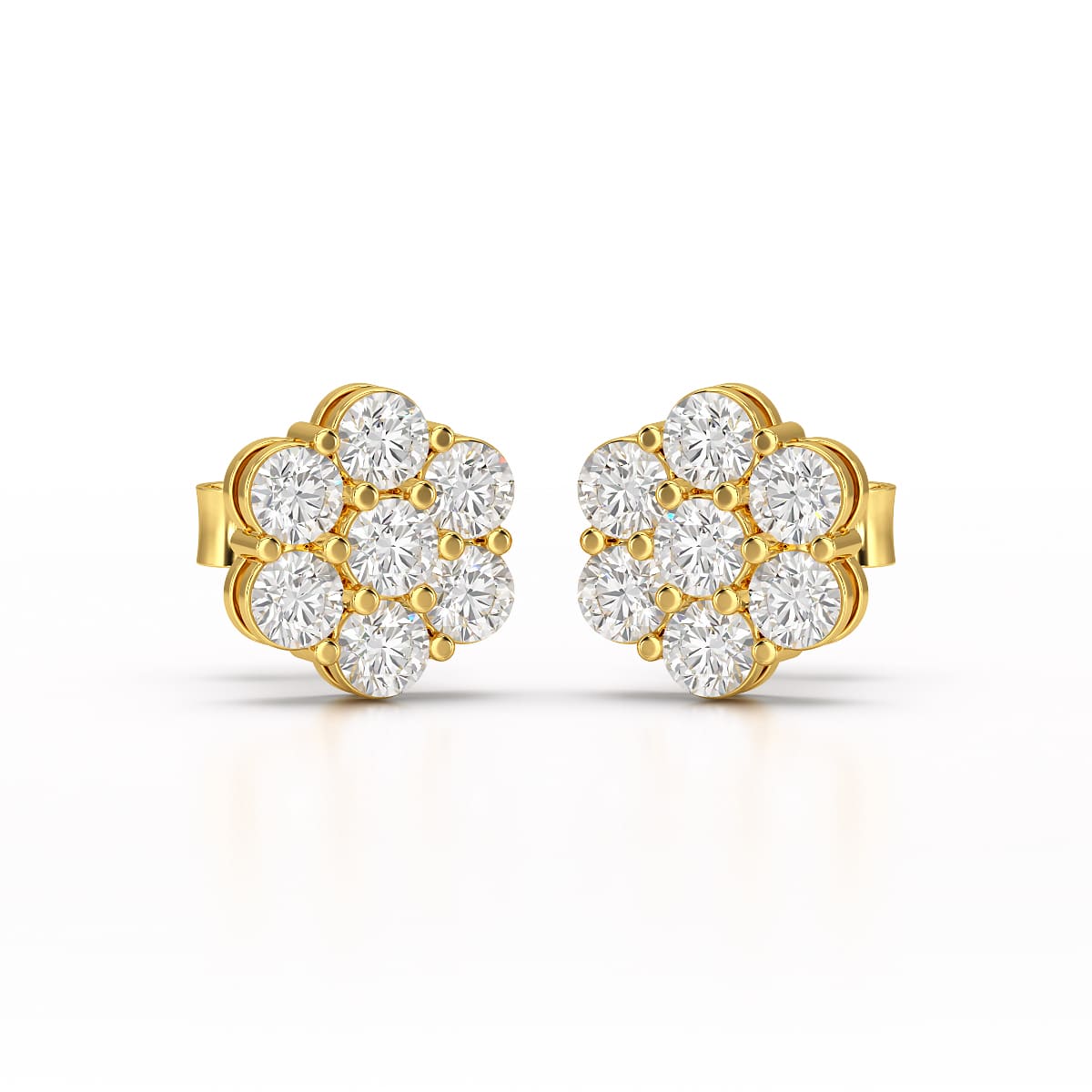 0.97 CT Round Cut Lab Diamond Stud Earring