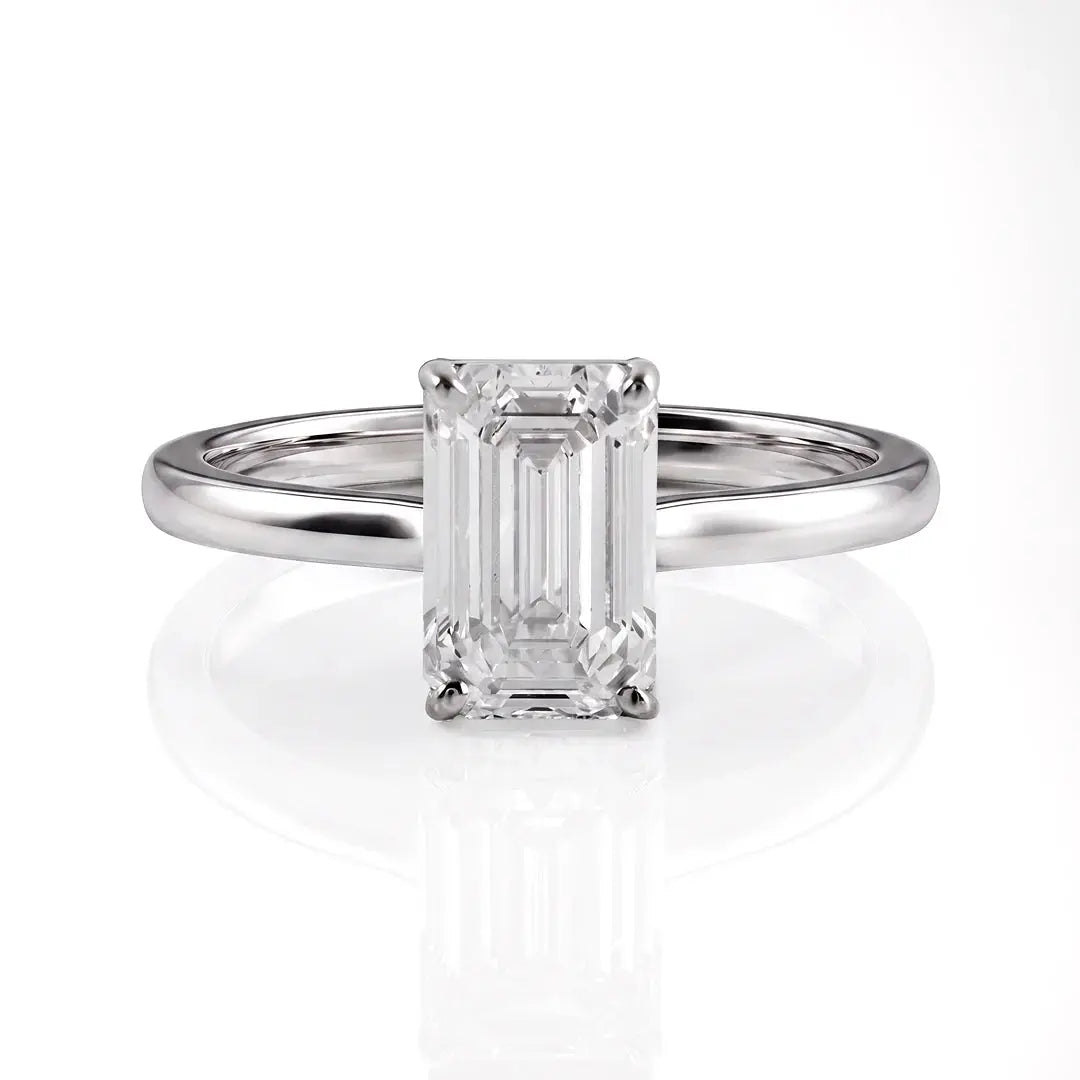 1.50 CT Emerald Cut Solitaire Lab Diamond Ring Jama Jewels