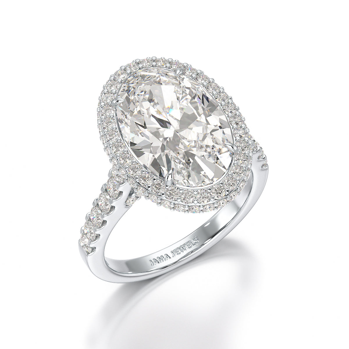 6.1 CT Oval Cut Lab Diamond Wedding Ring