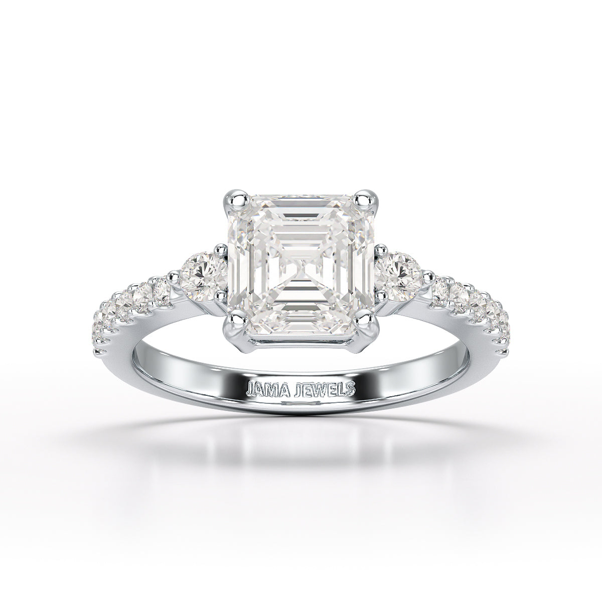 Asscher Cut 2.33 CT Lab Diamond Engagement Ring