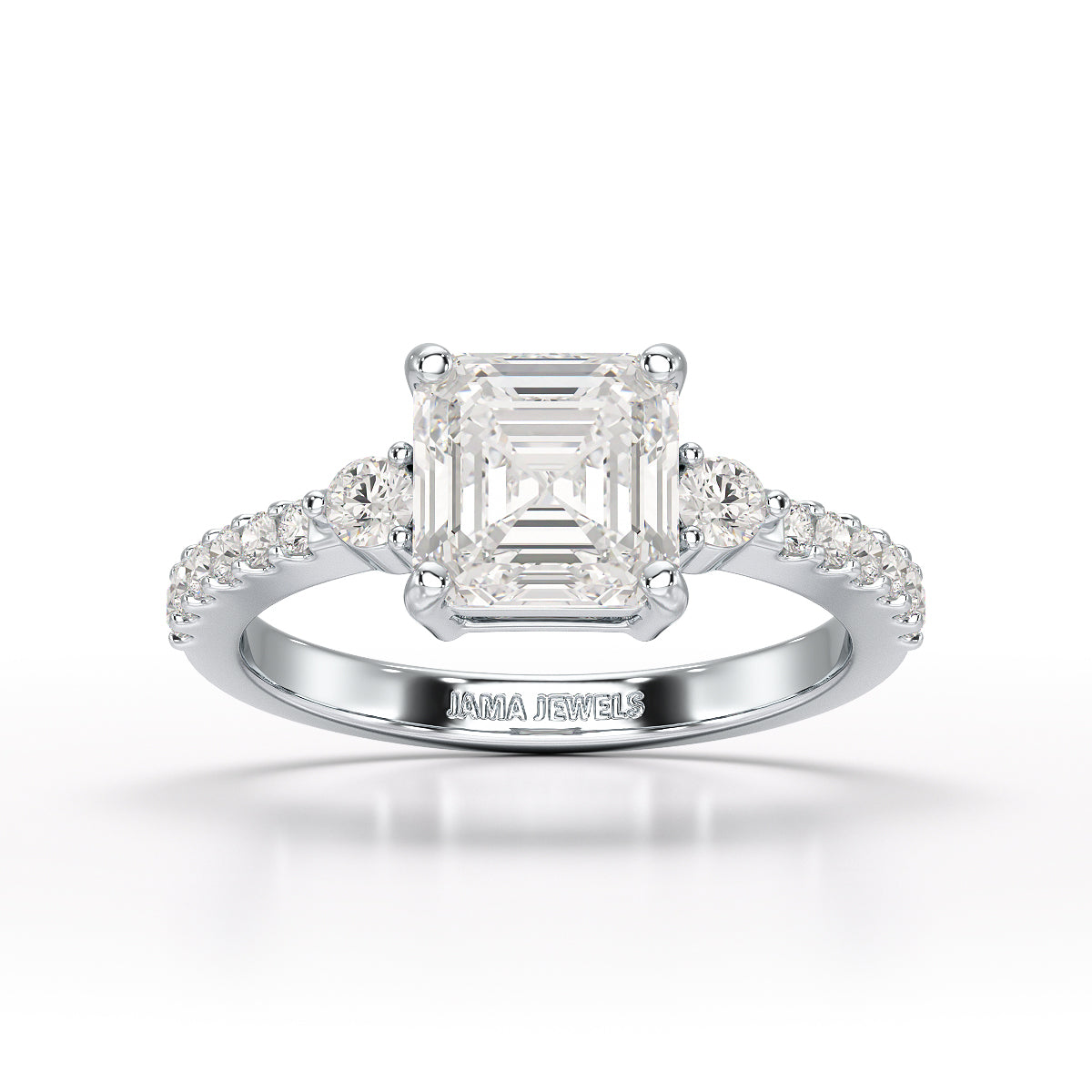 Asscher Cut 2.33 CT Lab Diamond Engagement Ring
