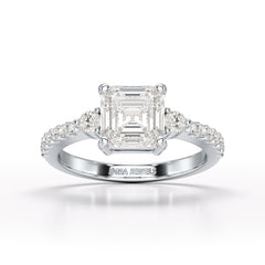 Asscher Cut 2.33 CT Lab Diamond Engagement Ring