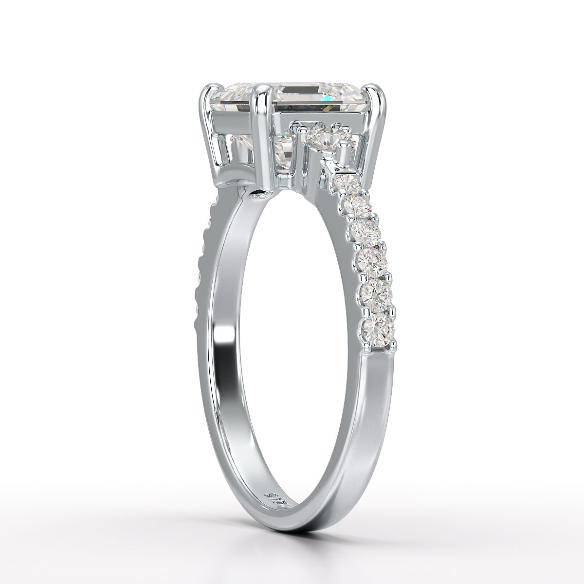 Asscher Cut 2.33 CT Lab Diamond Engagement Ring