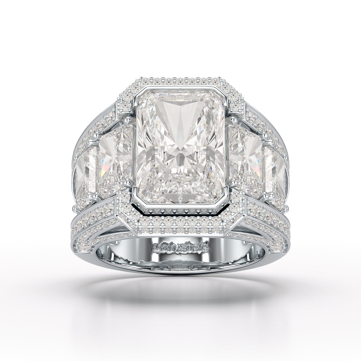 Radiant 9.68 Carat Lab Grown Diamond Wedding Ring