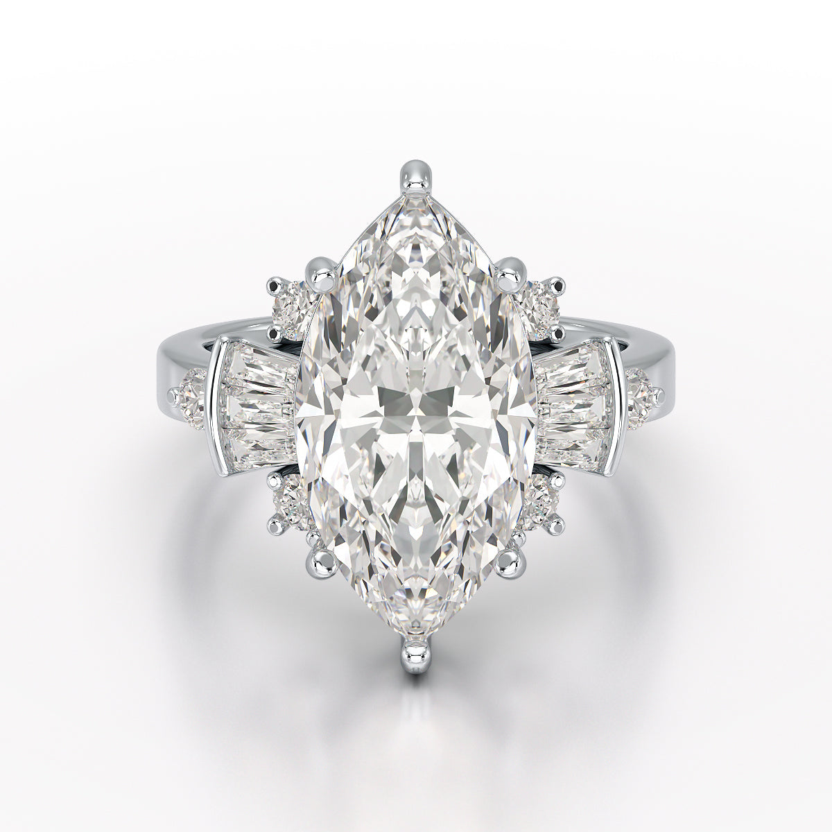 6.66 CT Marquise Cut Lab Diamond Wedding Ring