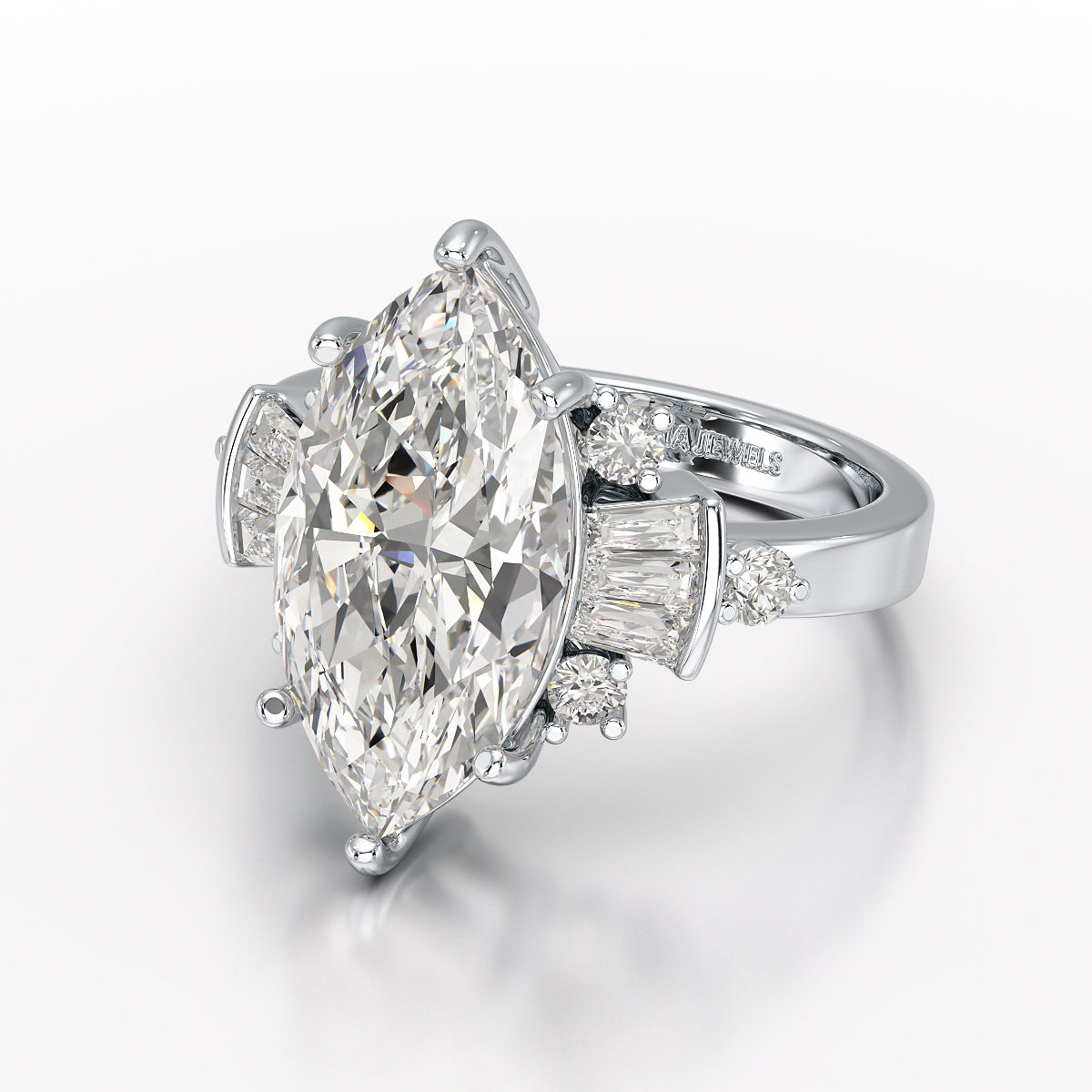 6.66 CT Marquise Cut Lab Diamond Wedding Ring