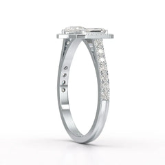 1.08 CT Pear and Emerald Lab Diamond Ring