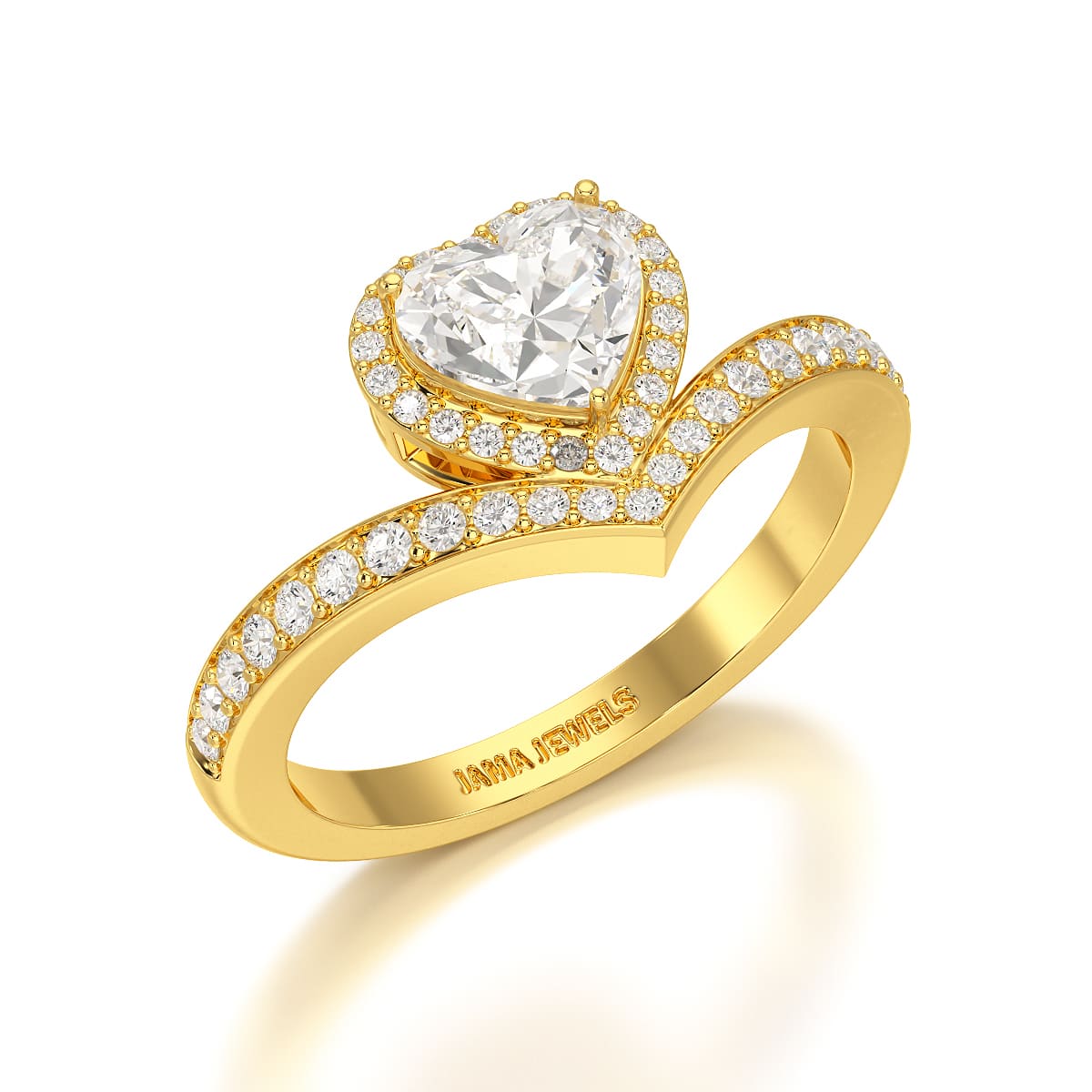 1.13 CT Heart Cut Lab Diamond Ring