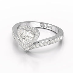 1.13 CT Heart Cut Lab Diamond Ring