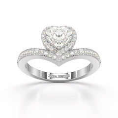 1.13 CT Heart Cut Lab Diamond Ring