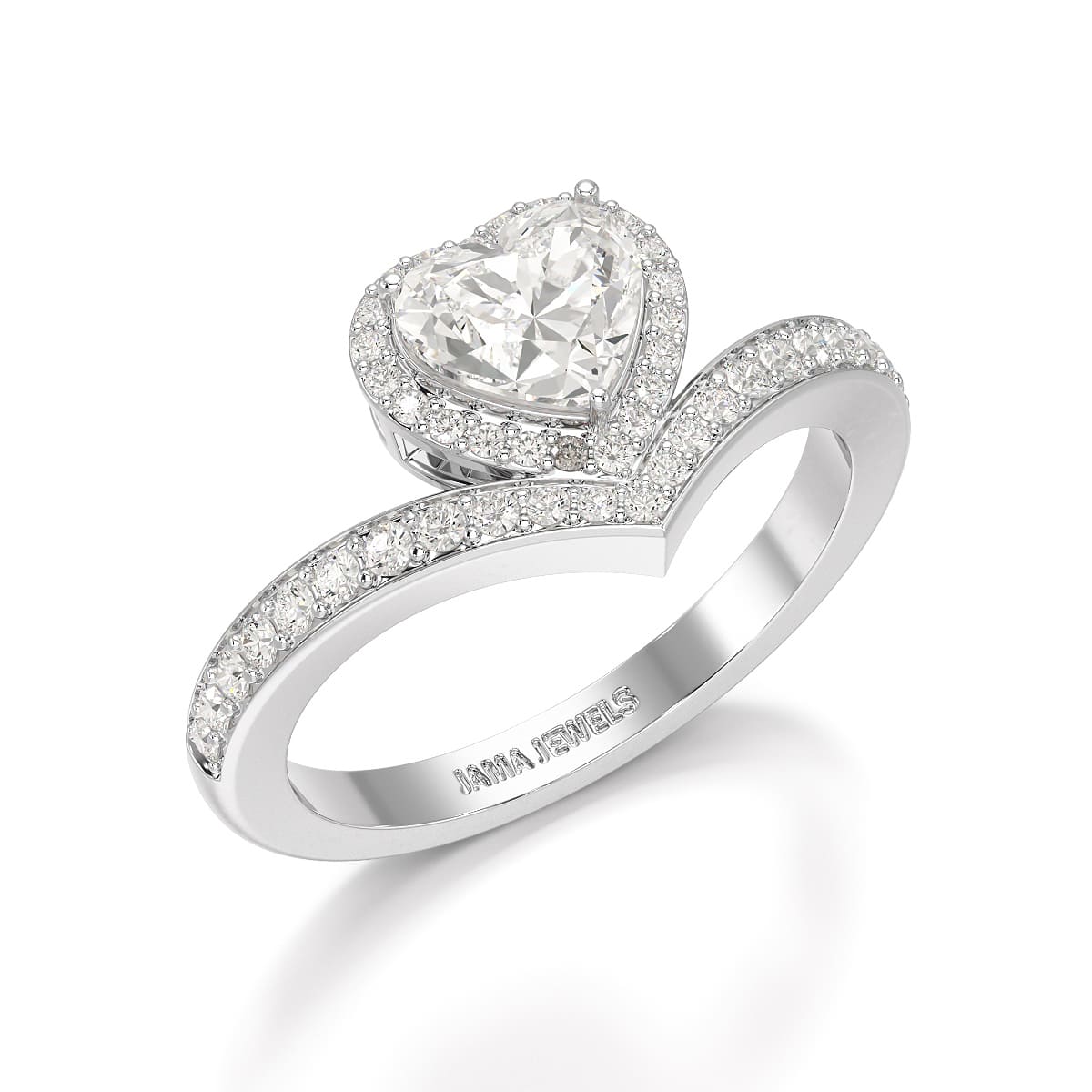 1.13 CT Heart Cut Lab Diamond Ring