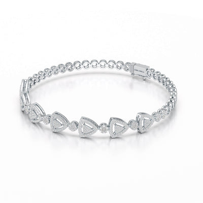 Round Cut Half Tennis 1.14 CT Lab Diamond Bracelet