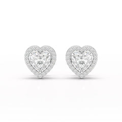 1.21 CT Lab Diamond Heart Shape Stud Earrings