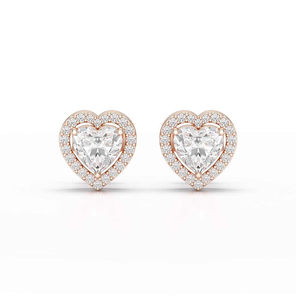 1.21 CT Lab Diamond Heart Shape Stud Earrings