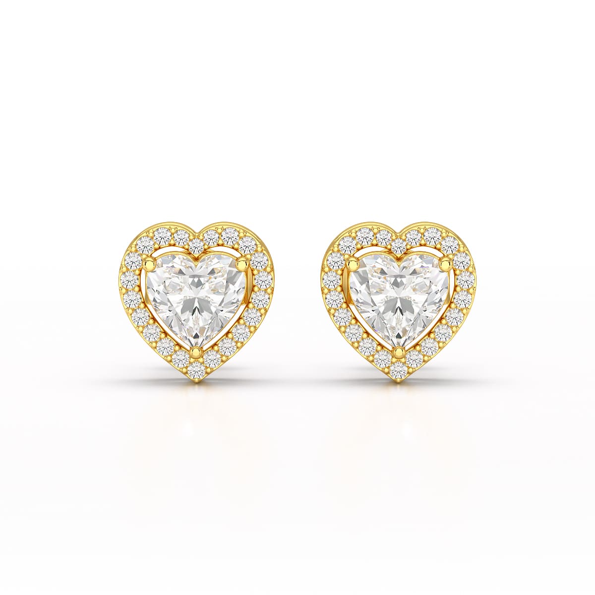 1.21 CT Lab Diamond Heart Shape Stud Earrings