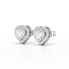 1.21 CT Lab Diamond Heart Shape Stud Earrings