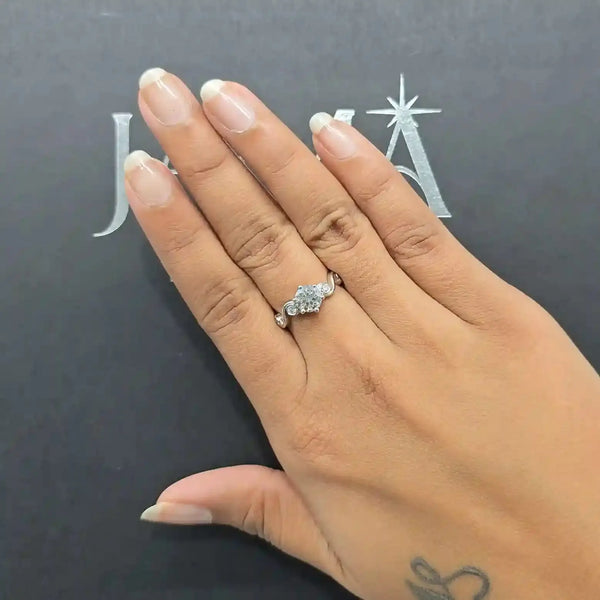 1.25 CT Spiral Shape Ring with Round Cut Lab Diamonds(Ready for Delivery)
