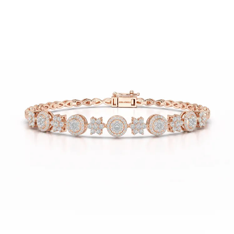 1.26 CT Lab Diamond Flower Shape Bracelet