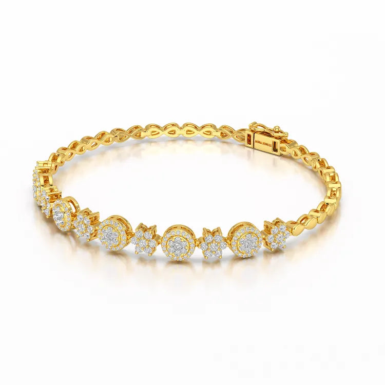 1.26 CT Lab Diamond Flower Shape Bracelet