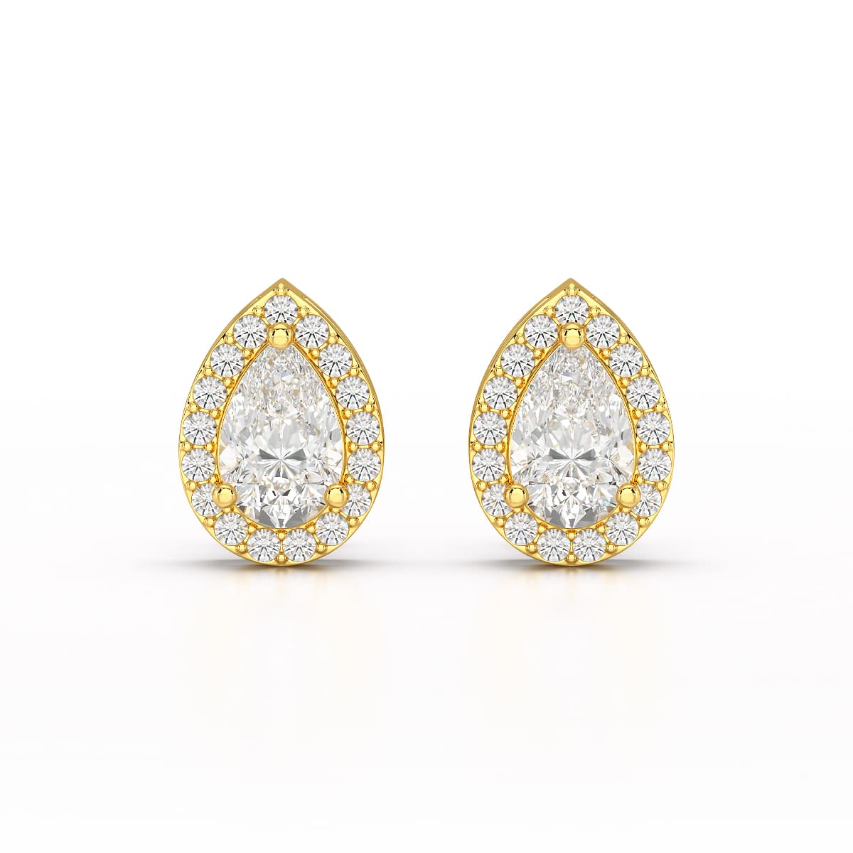 1.27 CT Lab Diamond Pear Cut Stud Earring