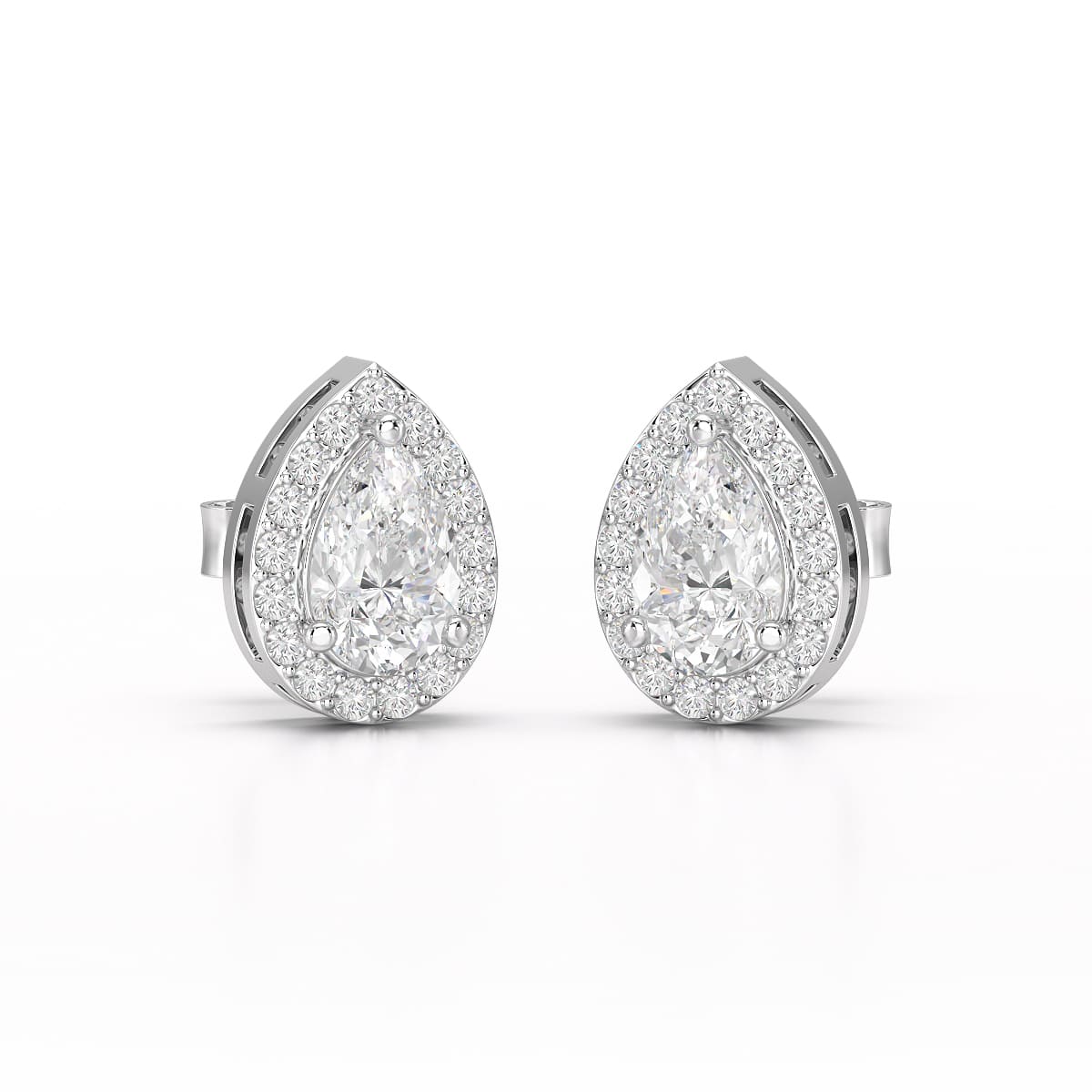 1.27 CT Lab Diamond Pear Cut Stud Earring