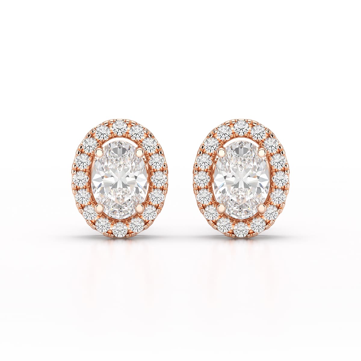 1.32 CT Lab Diamond Oval Cut Stud Earrings