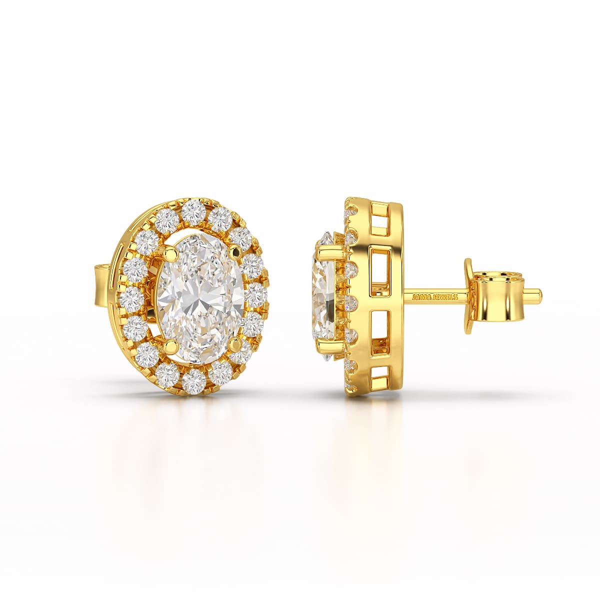 1.32 CT Lab Diamond Oval Cut Stud Earrings