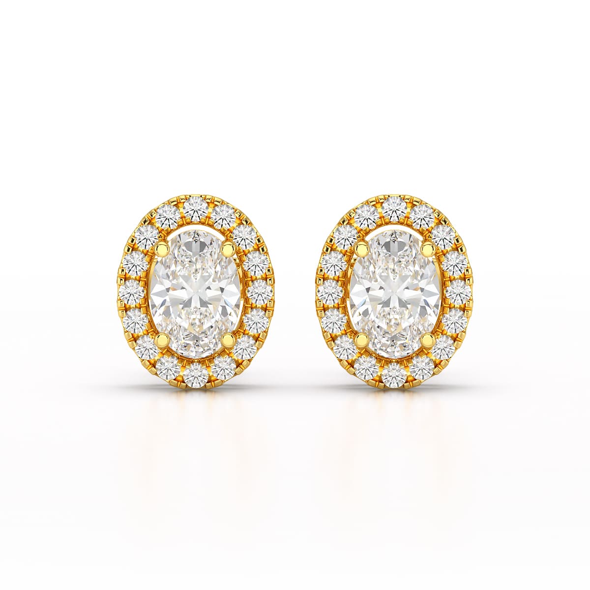 1.32 CT Lab Diamond Oval Cut Stud Earrings