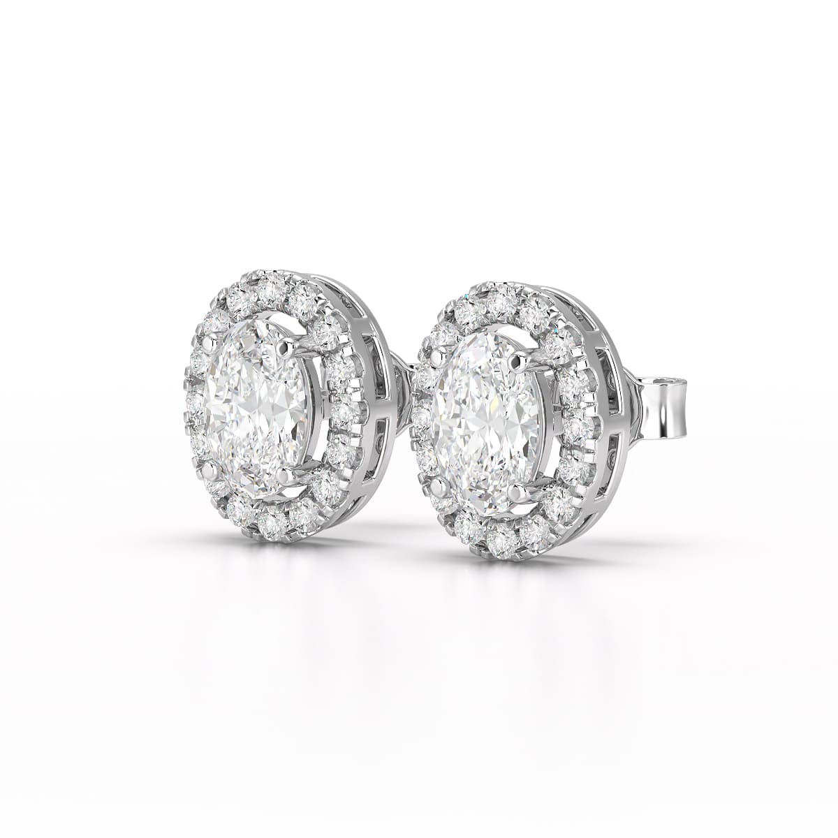 1.32 CT Lab Diamond Oval Cut Stud Earrings