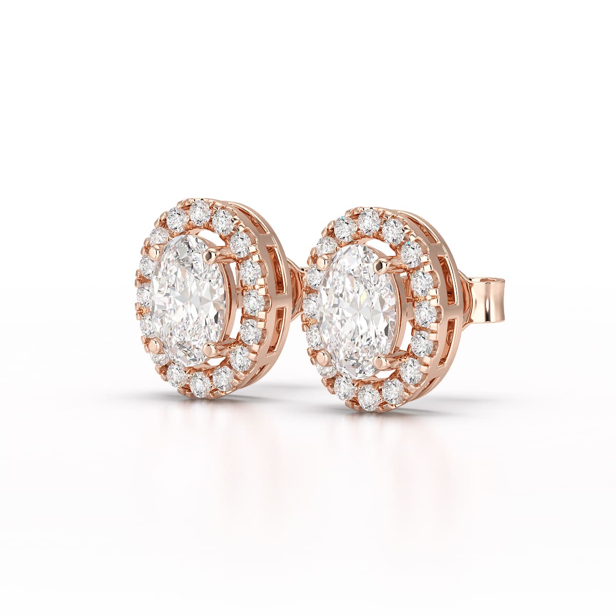 1.32 CT Lab Diamond Oval Cut Stud Earrings