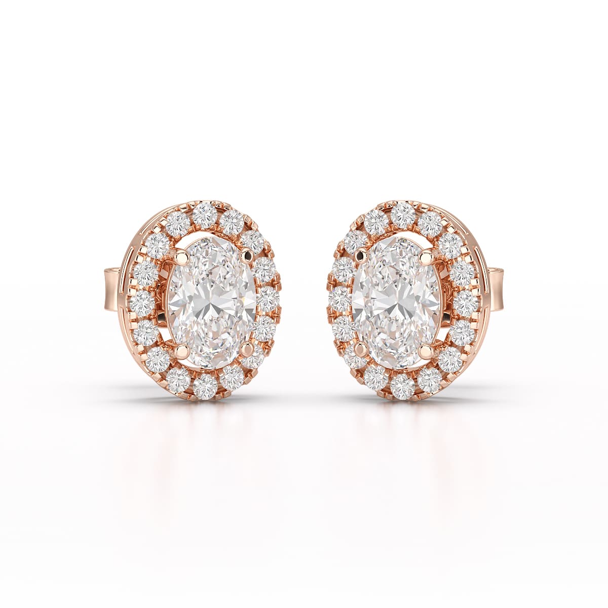 1.32 CT Lab Diamond Oval Cut Stud Earrings