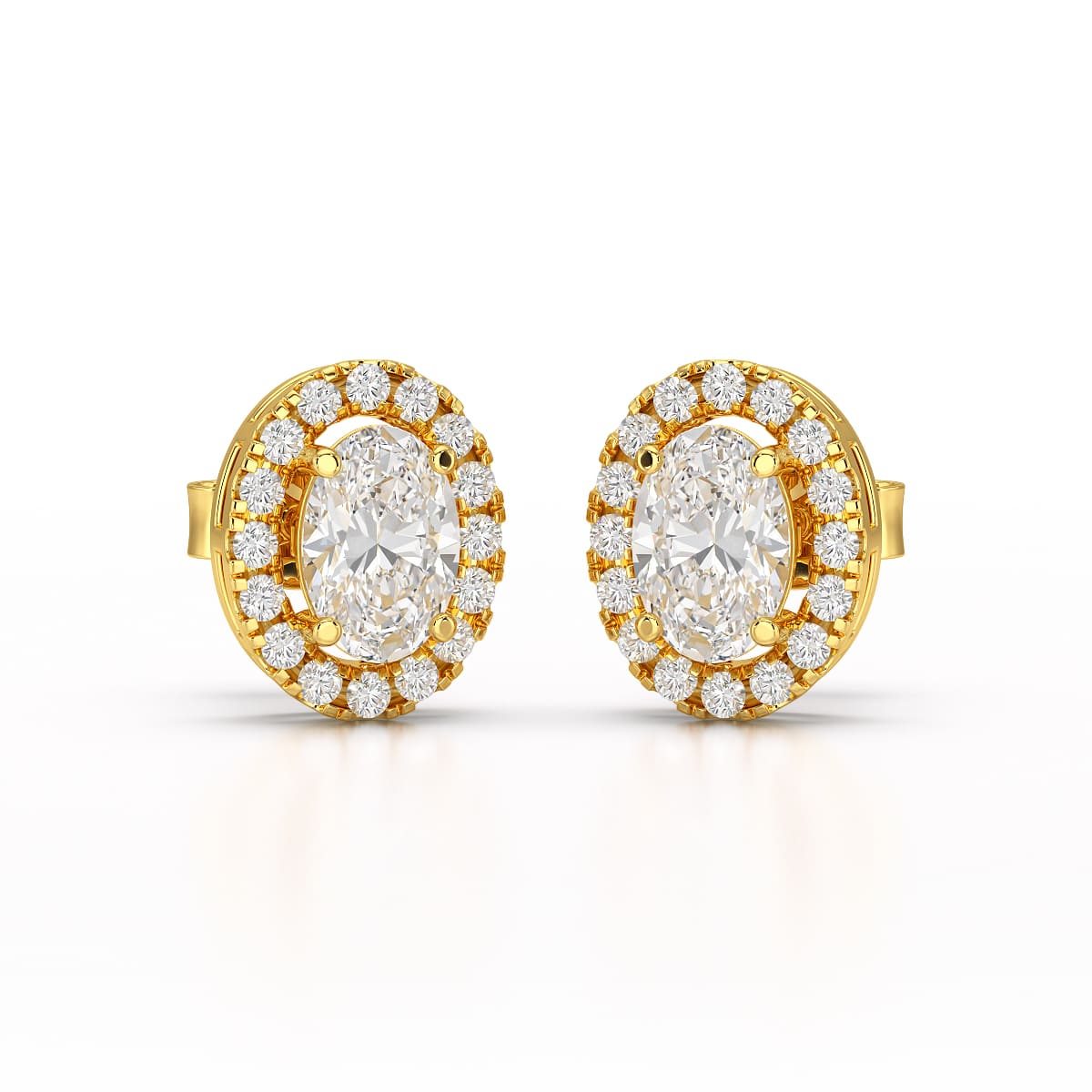 1.32 CT Lab Diamond Oval Cut Stud Earrings